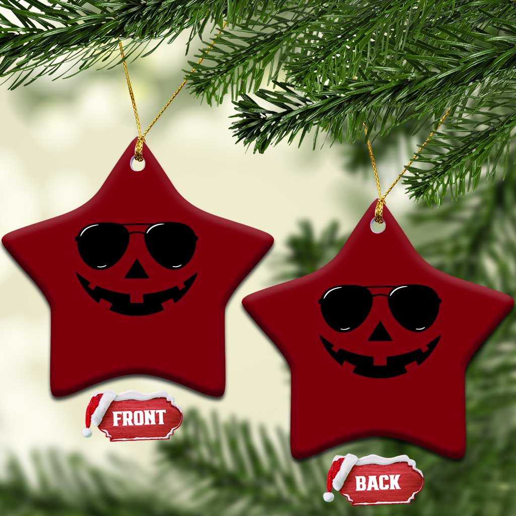 Pumpkin Face Ceramic Ornament Vintage Jack o Lantern Jackolantern Spooky Season Halloween - Wonder Print Shop