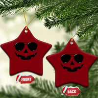 Pumpkin Face Ceramic Ornament Vintage Jack o Lantern Jackolantern Spooky Season Halloween - Wonder Print Shop