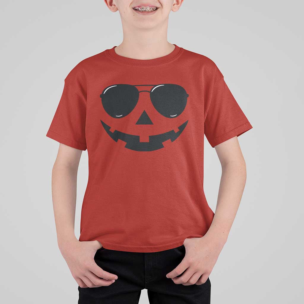 Pumpkin Face T Shirt For Kid Vintage Jack o Lantern Jackolantern Spooky Season Halloween - Wonder Print Shop