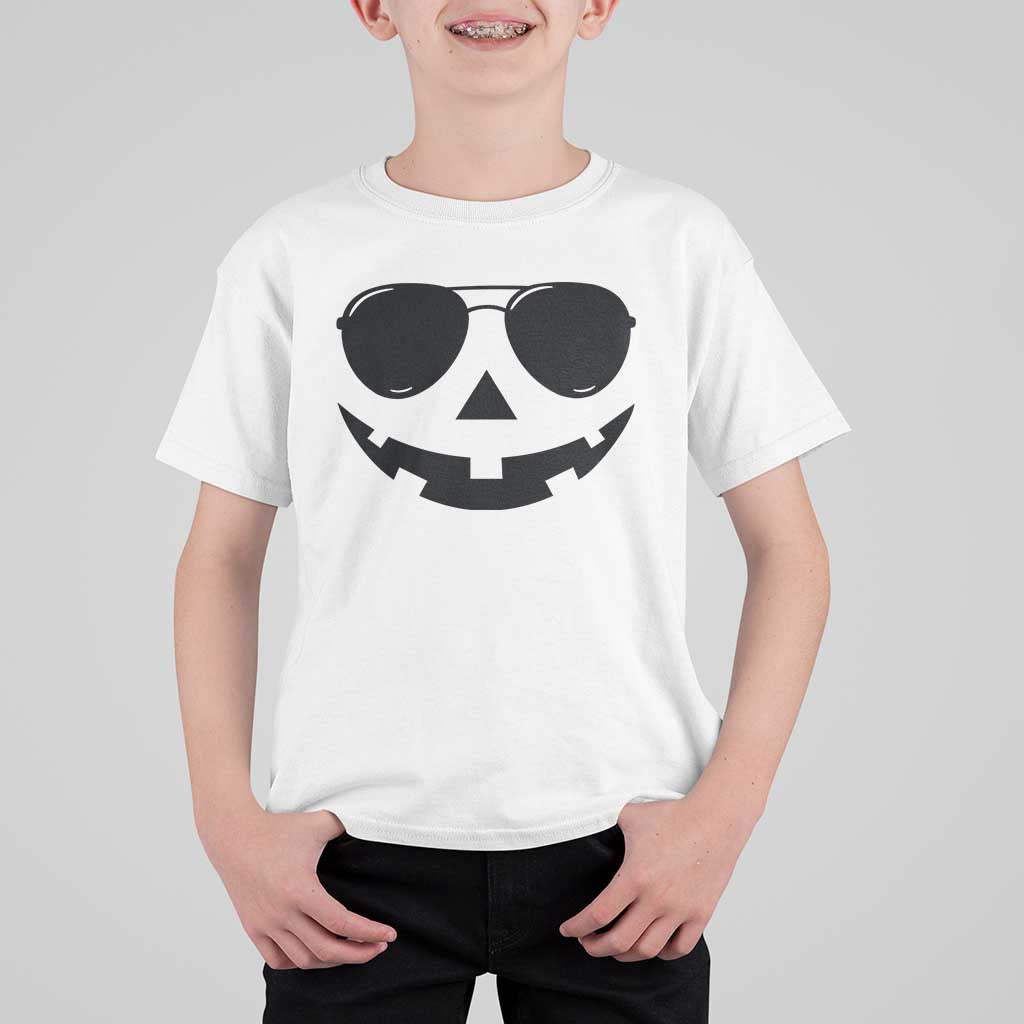 Pumpkin Face T Shirt For Kid Vintage Jack o Lantern Jackolantern Spooky Season Halloween - Wonder Print Shop