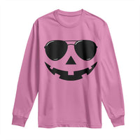 Pumpkin Face Long Sleeve Shirt Vintage Jack o Lantern Jackolantern Spooky Season Halloween - Wonder Print Shop