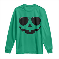 Pumpkin Face Long Sleeve Shirt Vintage Jack o Lantern Jackolantern Spooky Season Halloween - Wonder Print Shop