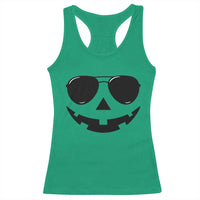 Pumpkin Face Racerback Tank Top Vintage Jack o Lantern Jackolantern Spooky Season Halloween - Wonder Print Shop