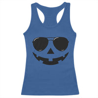 Pumpkin Face Racerback Tank Top Vintage Jack o Lantern Jackolantern Spooky Season Halloween - Wonder Print Shop