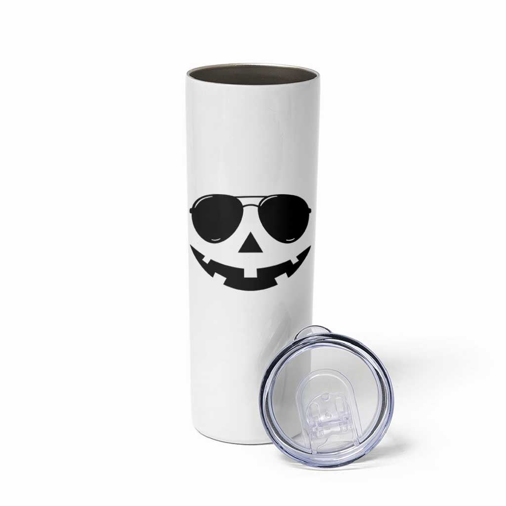 Pumpkin Face Skinny Tumbler Vintage Jack o Lantern Jackolantern Spooky Season Halloween - Wonder Print Shop