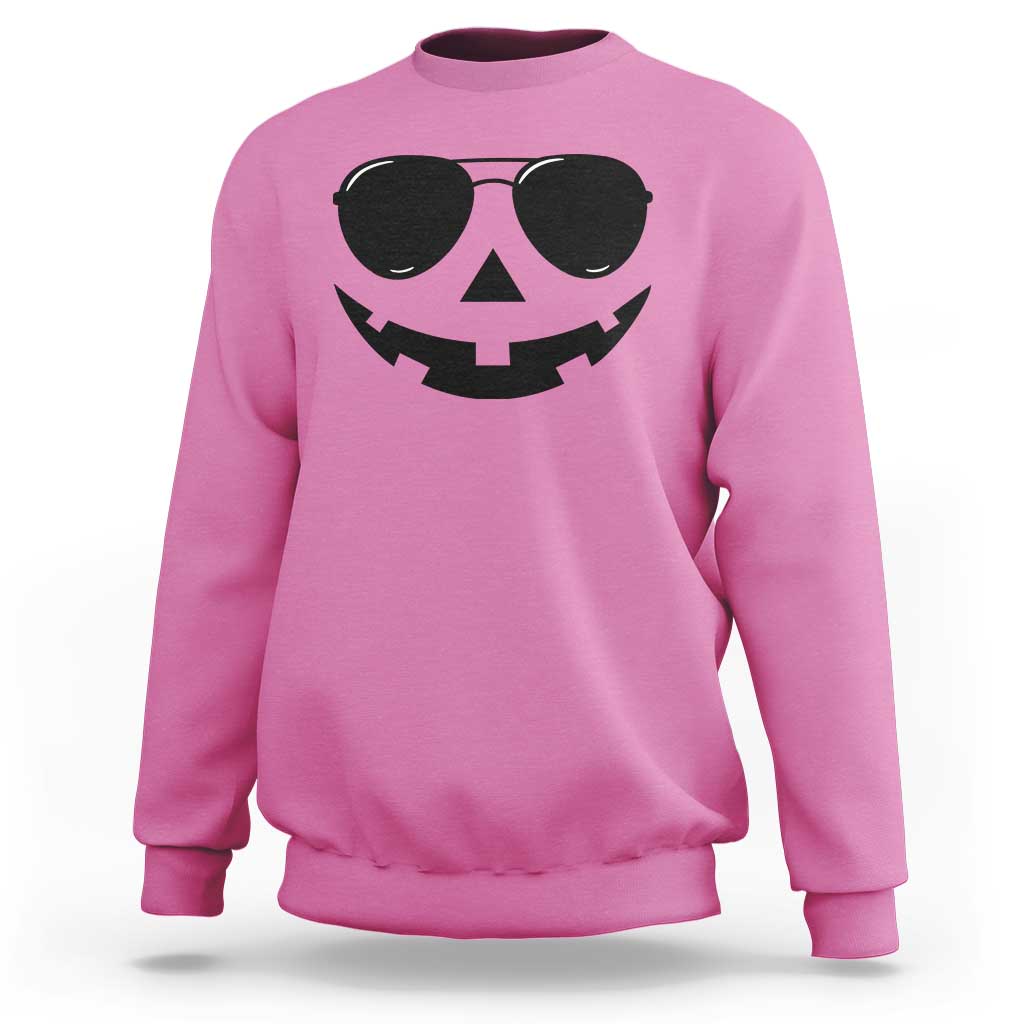 Pumpkin Face Sweatshirt Vintage Jack o Lantern Jackolantern Spooky Season Halloween - Wonder Print Shop