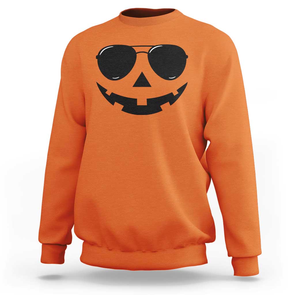 Pumpkin Face Sweatshirt Vintage Jack o Lantern Jackolantern Spooky Season Halloween - Wonder Print Shop