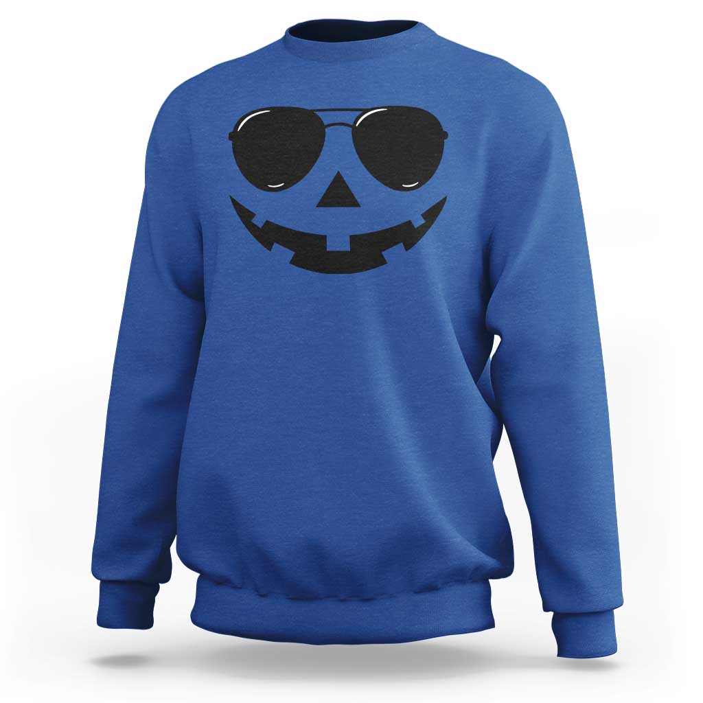 Pumpkin Face Sweatshirt Vintage Jack o Lantern Jackolantern Spooky Season Halloween - Wonder Print Shop