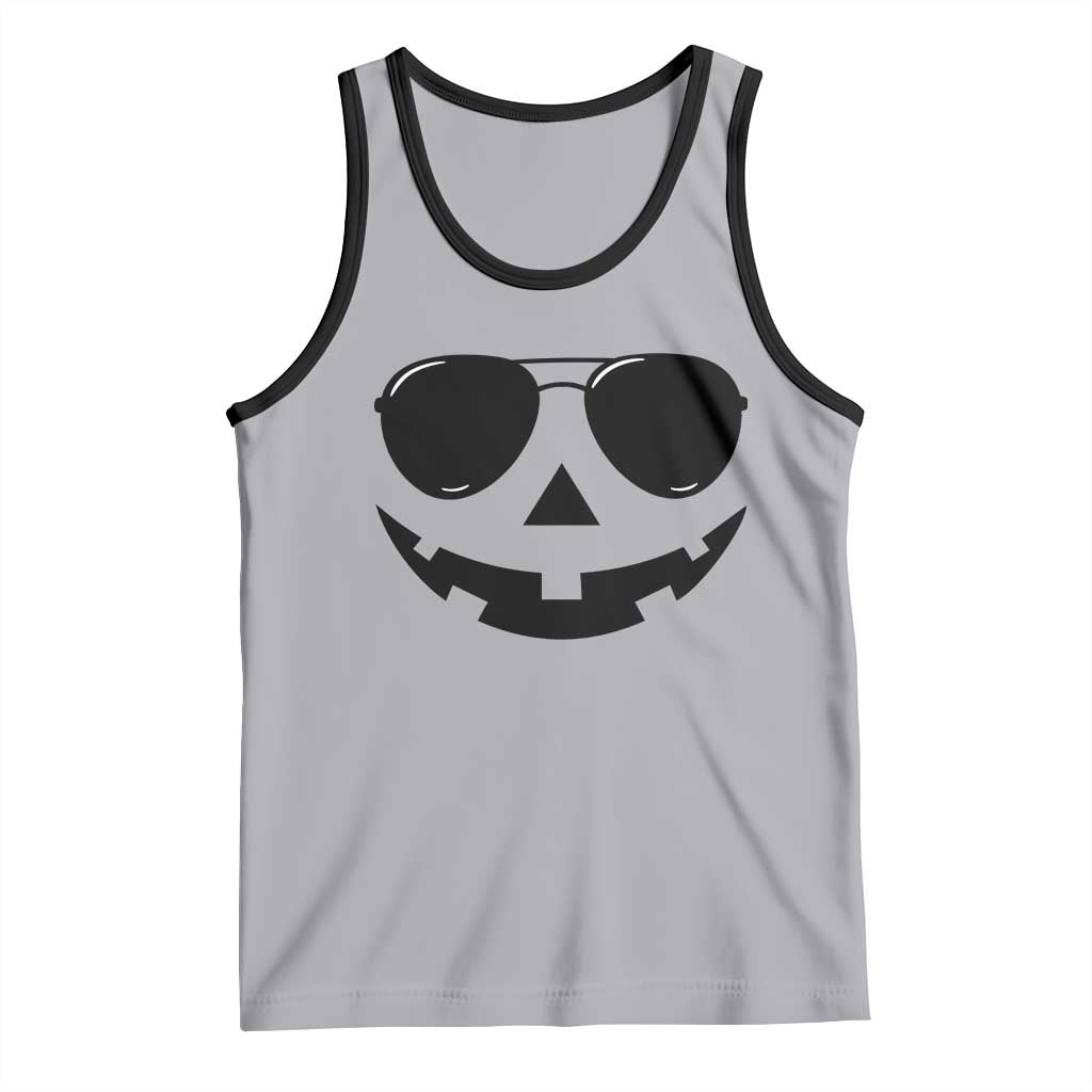 Pumpkin Face Tank Top Vintage Jack o Lantern Jackolantern Spooky Season Halloween - Wonder Print Shop
