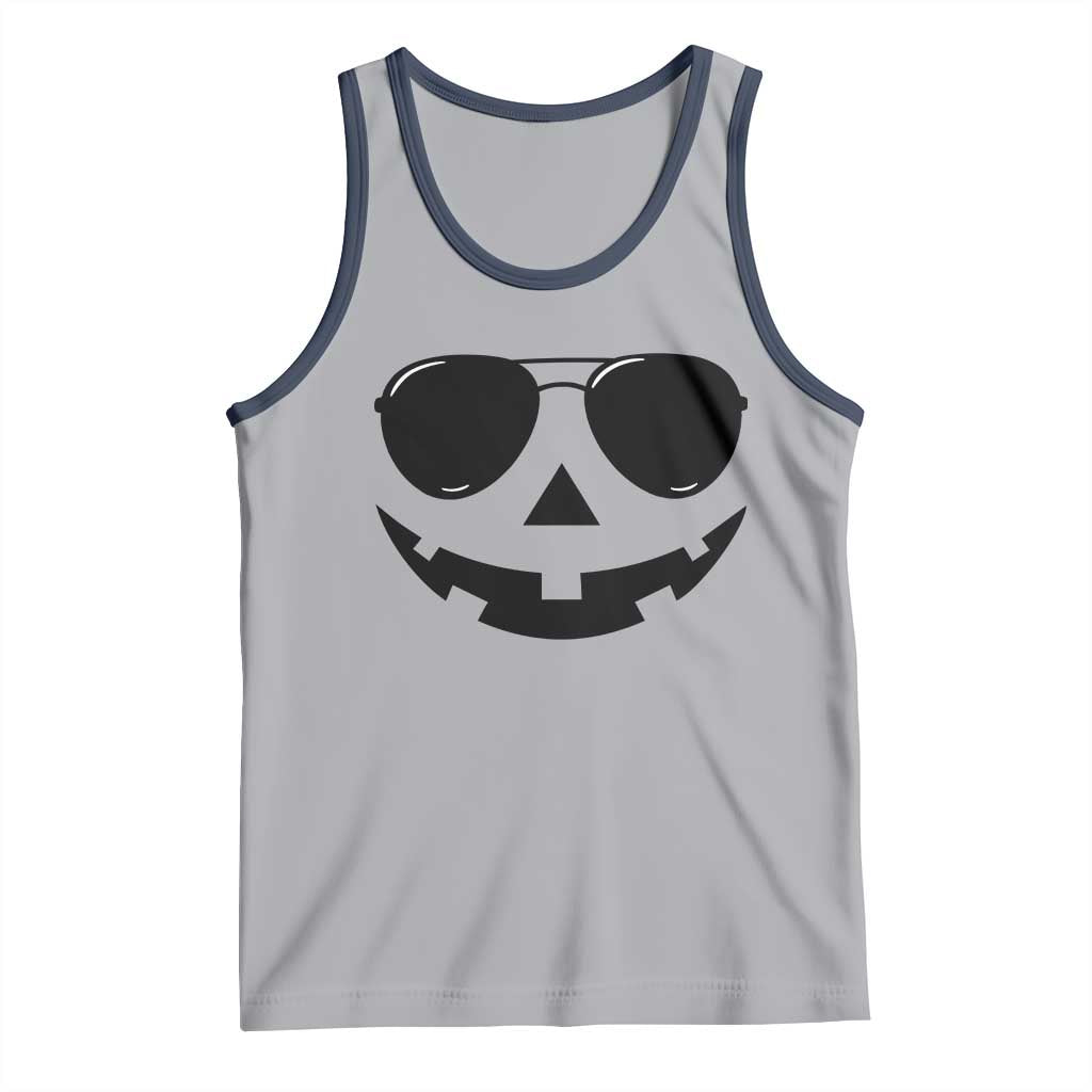 Pumpkin Face Tank Top Vintage Jack o Lantern Jackolantern Spooky Season Halloween - Wonder Print Shop