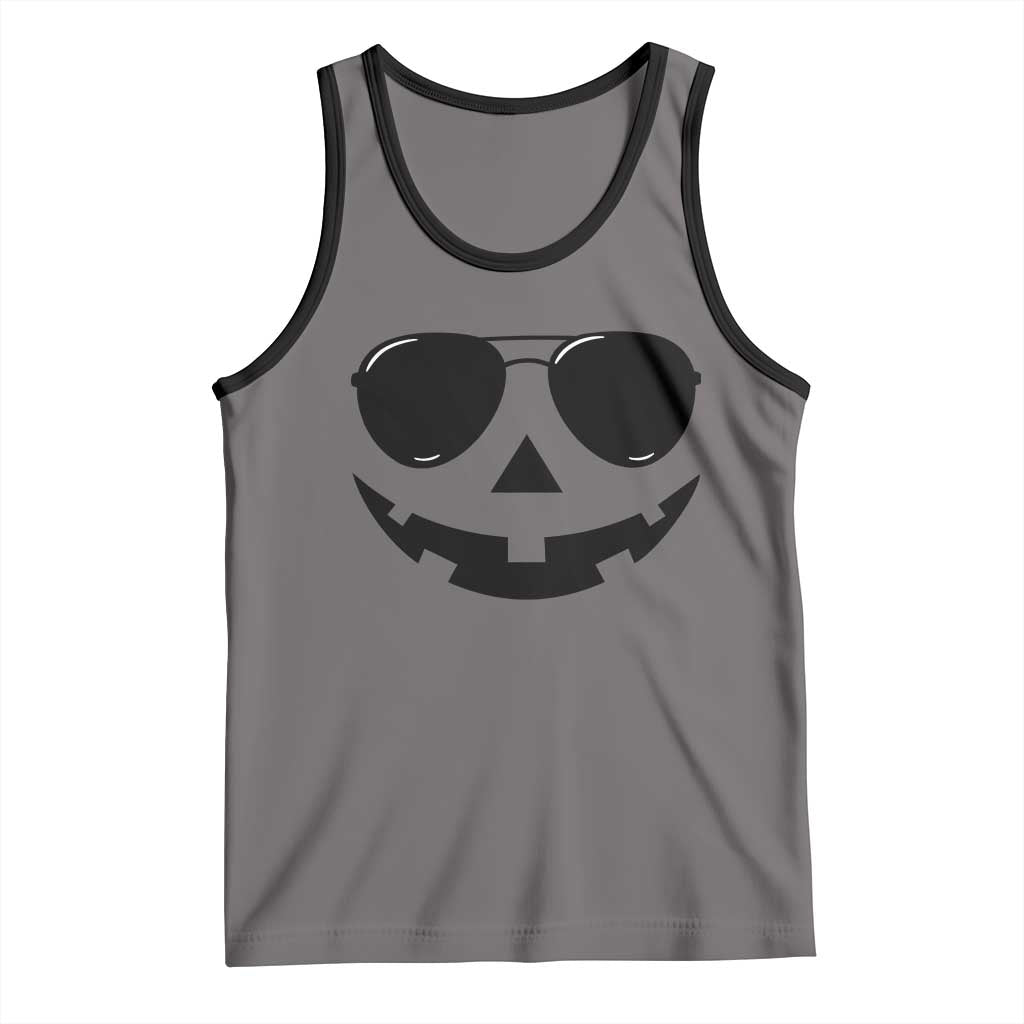 Pumpkin Face Tank Top Vintage Jack o Lantern Jackolantern Spooky Season Halloween - Wonder Print Shop