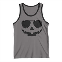 Pumpkin Face Tank Top Vintage Jack o Lantern Jackolantern Spooky Season Halloween - Wonder Print Shop