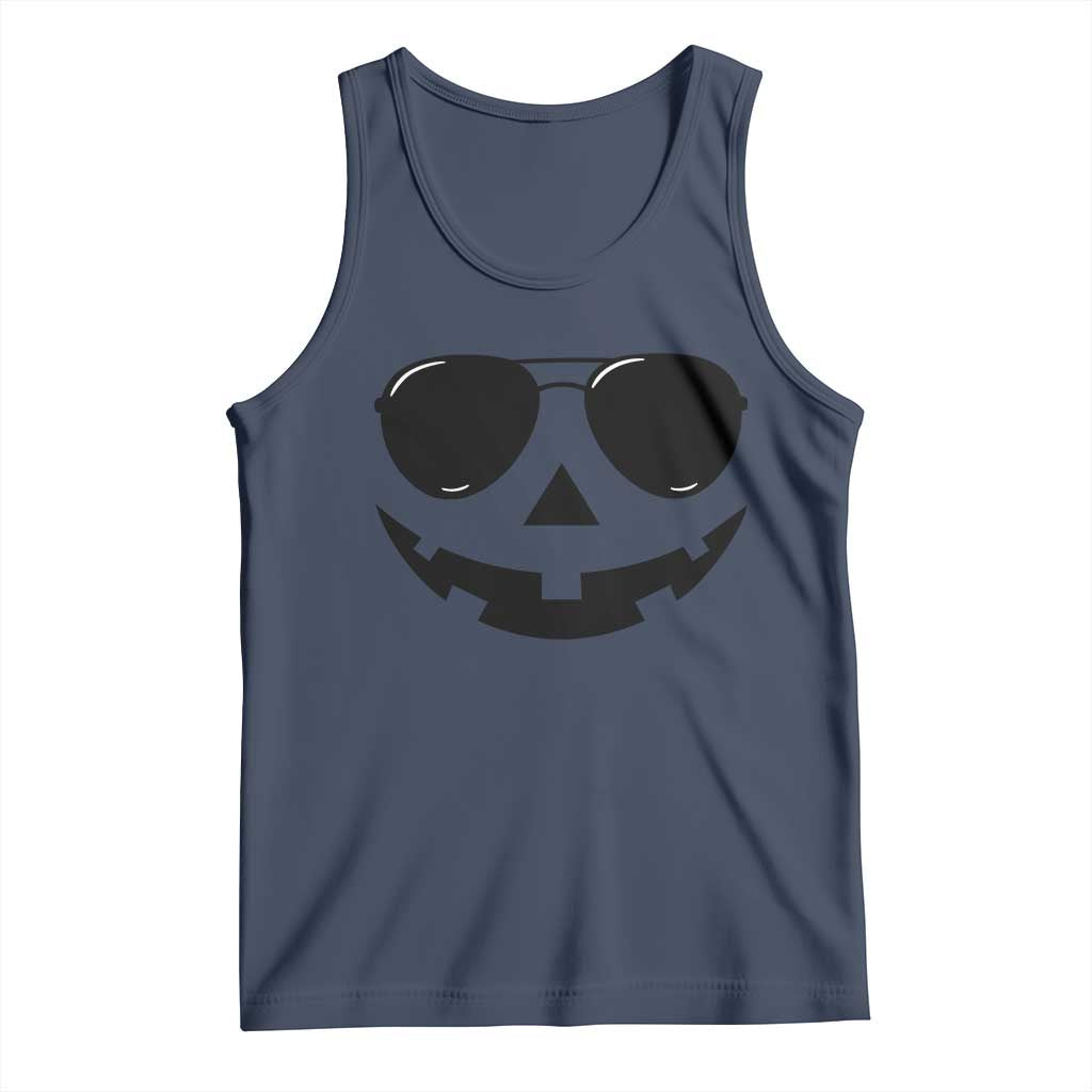 Pumpkin Face Tank Top Vintage Jack o Lantern Jackolantern Spooky Season Halloween - Wonder Print Shop