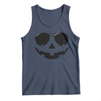 Pumpkin Face Tank Top Vintage Jack o Lantern Jackolantern Spooky Season Halloween - Wonder Print Shop