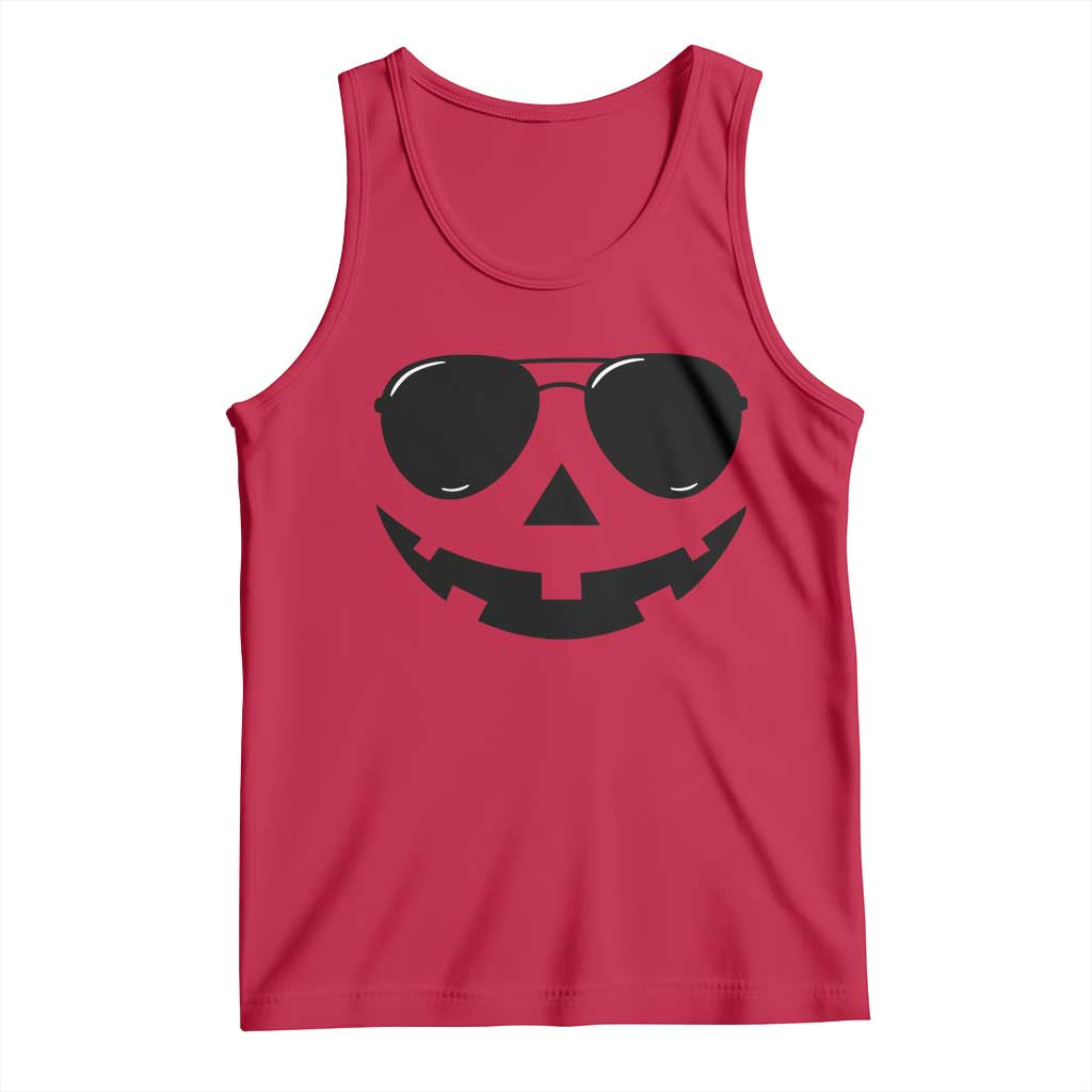 Pumpkin Face Tank Top Vintage Jack o Lantern Jackolantern Spooky Season Halloween - Wonder Print Shop