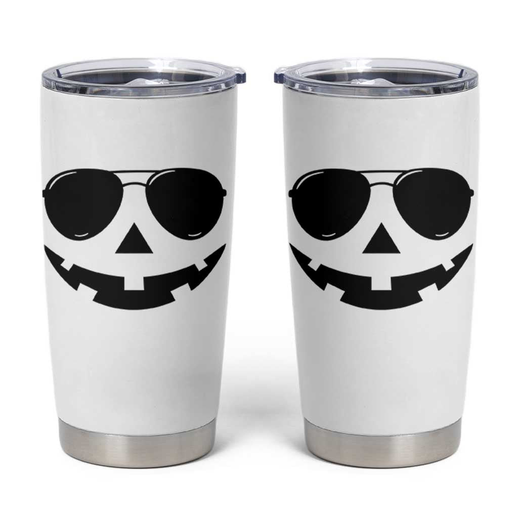 Pumpkin Face Tumbler Cup Vintage Jack o Lantern Jackolantern Spooky Season Halloween - Wonder Print Shop