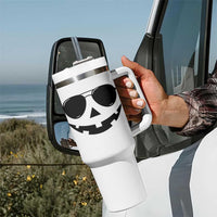 Pumpkin Face Tumbler With Handle Vintage Jack o Lantern Jackolantern Spooky Season Halloween - Wonder Print Shop