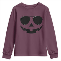 Pumpkin Face Youth Sweatshirt Vintage Jack o Lantern Jackolantern Spooky Season Halloween - Wonder Print Shop