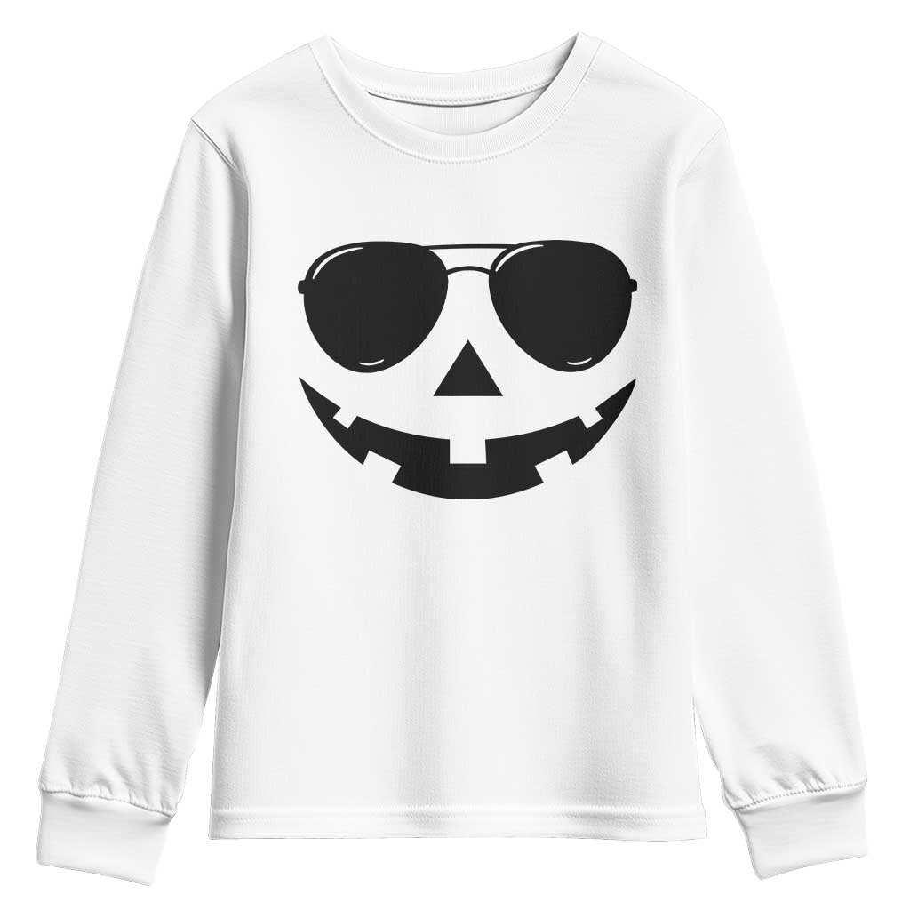 Pumpkin Face Youth Sweatshirt Vintage Jack o Lantern Jackolantern Spooky Season Halloween - Wonder Print Shop