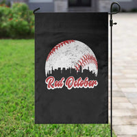 Vintage Red October Garden Flag Philadelphia Skyline Retro Philly Cityscape - Wonder Print Shop