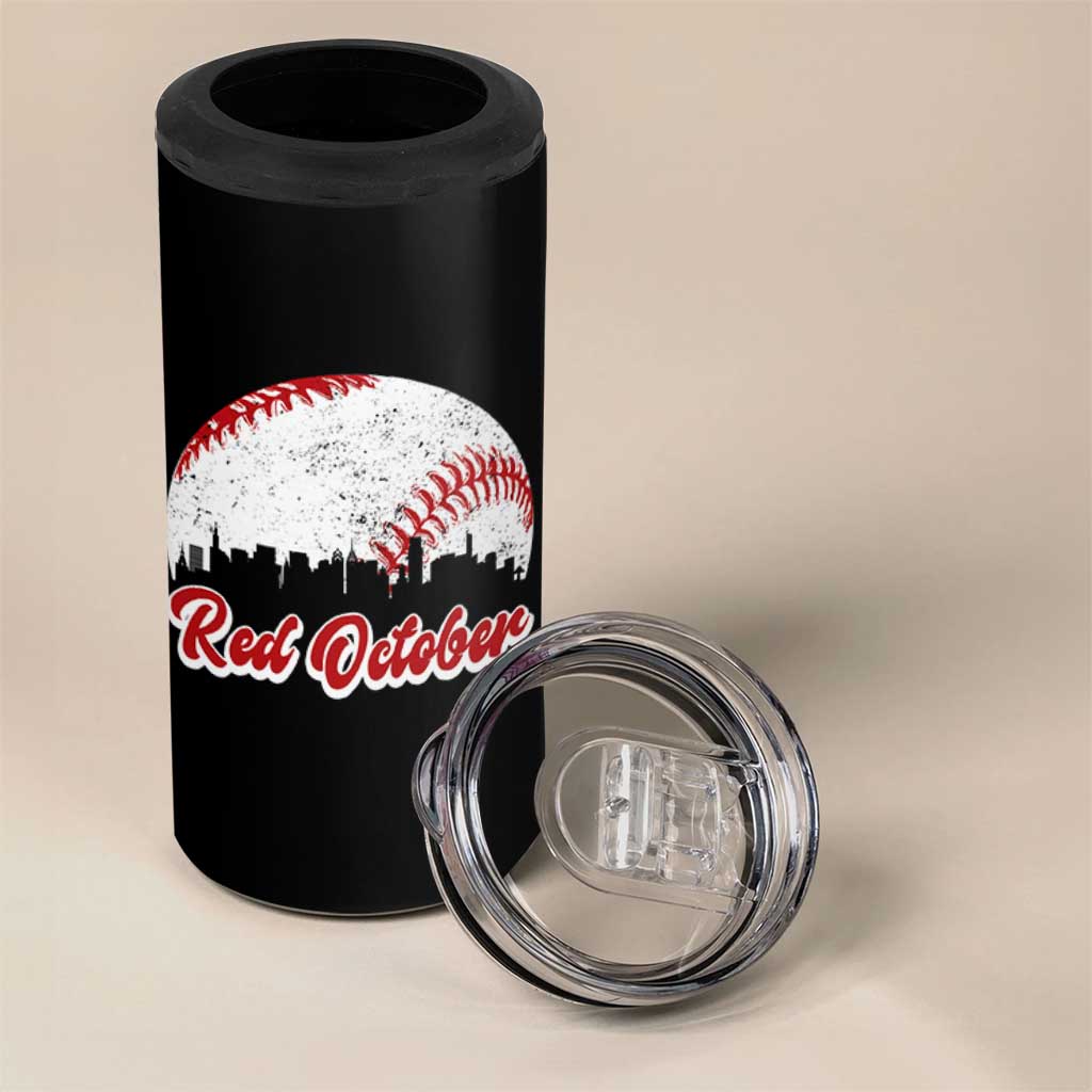 Vintage Red October 4 in 1 Can Cooler Tumbler Philadelphia Skyline Retro Philly Cityscape - Wonder Print Shop