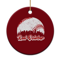 Vintage Red October Ceramic Ornament Philadelphia Skyline Retro Philly Cityscape - Wonder Print Shop