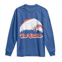 Vintage Red October Long Sleeve Shirt Philadelphia Skyline Retro Philly Cityscape - Wonder Print Shop