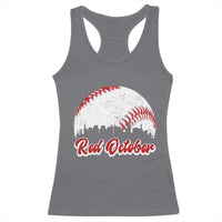 Vintage Red October Racerback Tank Top Philadelphia Skyline Retro Philly Cityscape - Wonder Print Shop
