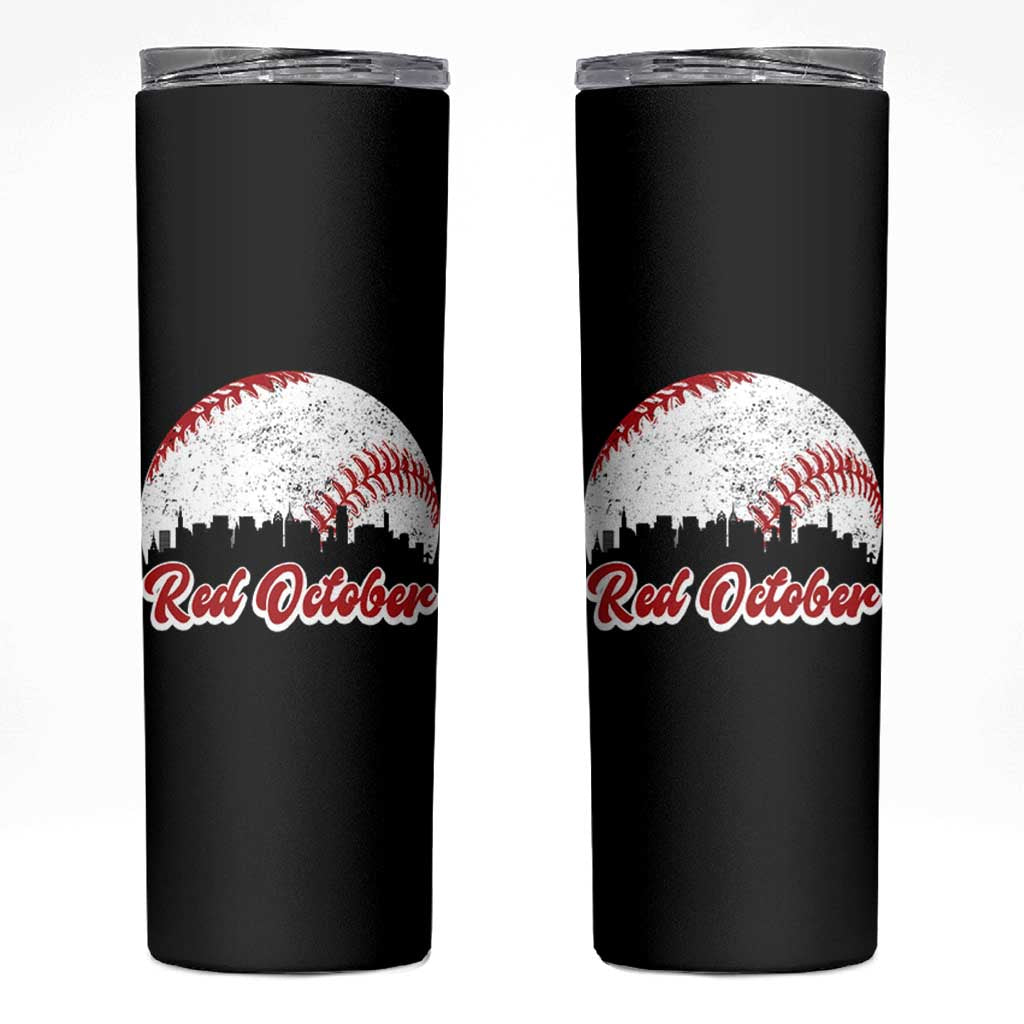 Vintage Red October Skinny Tumbler Philadelphia Skyline Retro Philly Cityscape - Wonder Print Shop