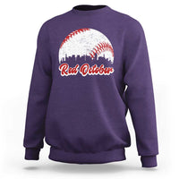 Vintage Red October Sweatshirt Philadelphia Skyline Retro Philly Cityscape - Wonder Print Shop