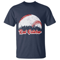 Vintage Red October T Shirt Philadelphia Skyline Retro Philly Cityscape - Wonder Print Shop