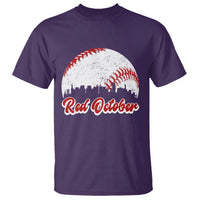 Vintage Red October T Shirt Philadelphia Skyline Retro Philly Cityscape - Wonder Print Shop