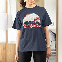 Vintage Red October T Shirt For Women Philadelphia Skyline Retro Philly Cityscape - Wonder Print Shop