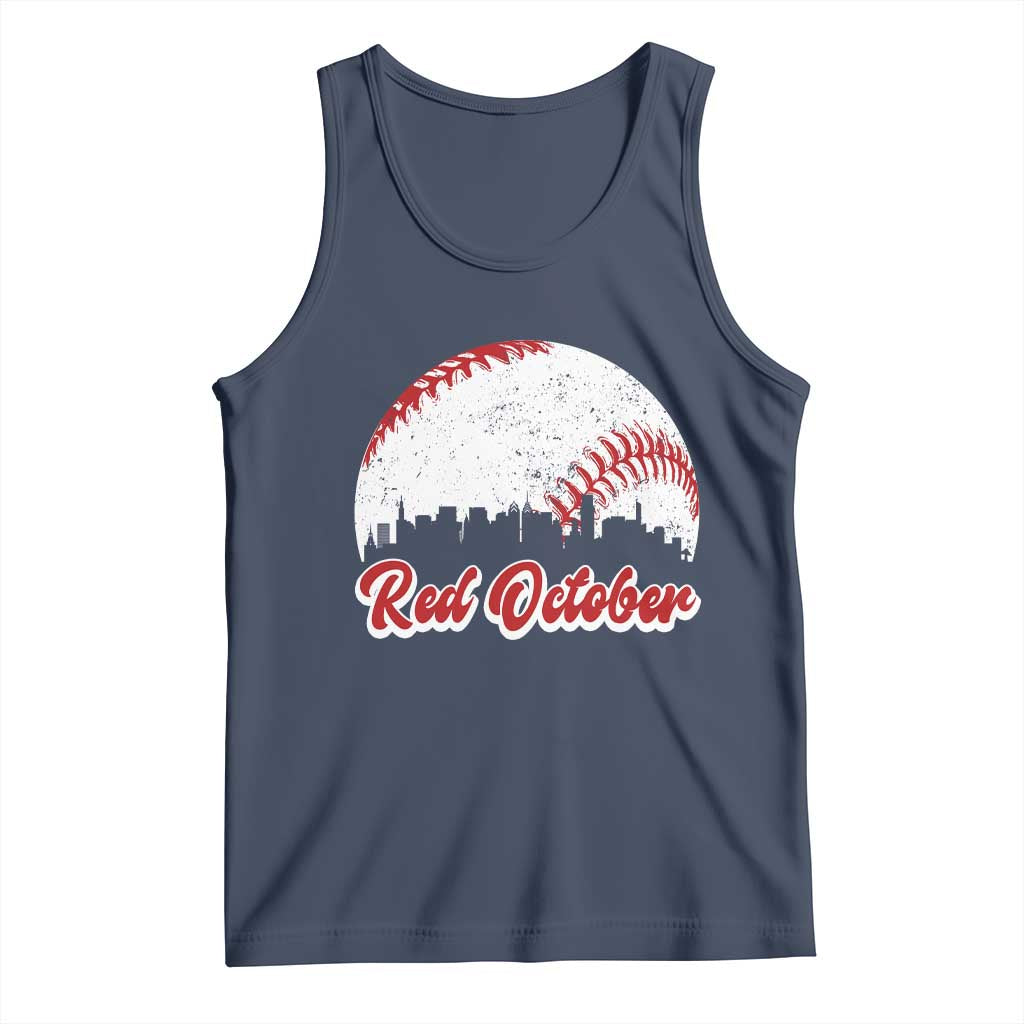 Vintage Red October Tank Top Philadelphia Skyline Retro Philly Cityscape - Wonder Print Shop