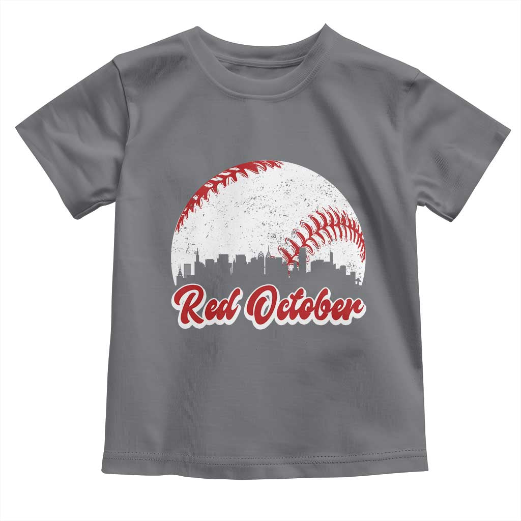 Vintage Red October Toddler T Shirt Philadelphia Skyline Retro Philly Cityscape - Wonder Print Shop