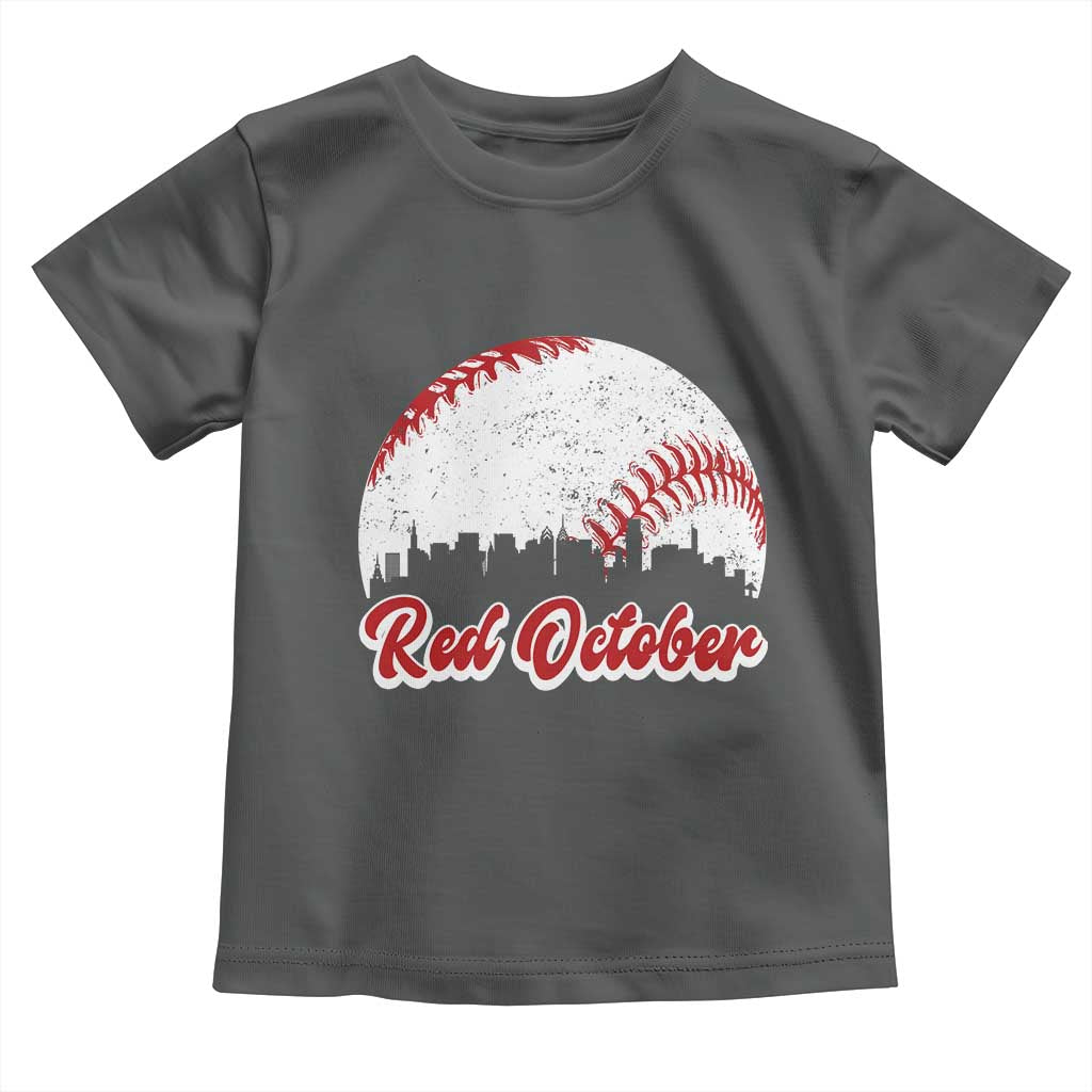Vintage Red October Toddler T Shirt Philadelphia Skyline Retro Philly Cityscape - Wonder Print Shop