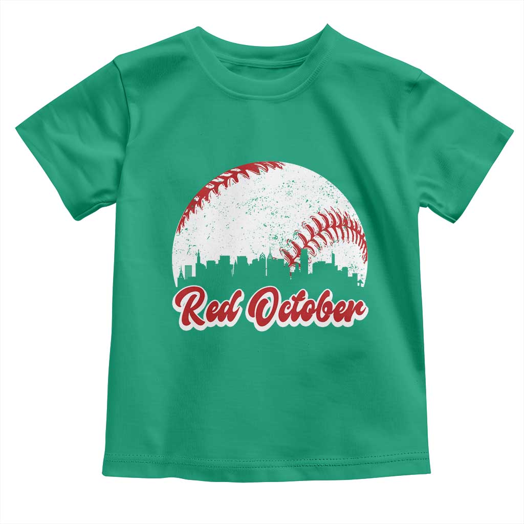 Vintage Red October Toddler T Shirt Philadelphia Skyline Retro Philly Cityscape - Wonder Print Shop