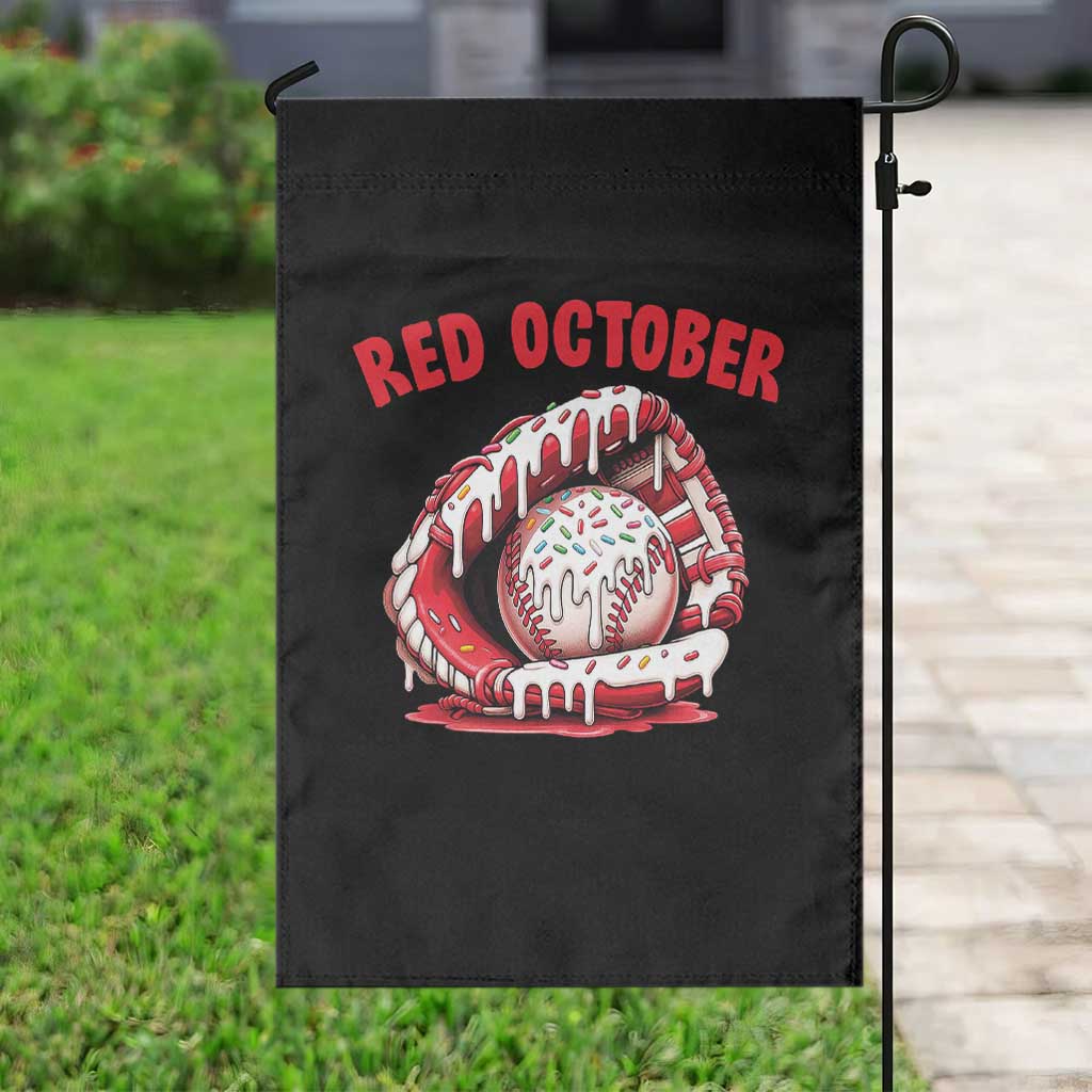 Red October Garden Flag Baseball Drip Ice Cream Sprinkles Baseball Glove - Wonder Print Shop