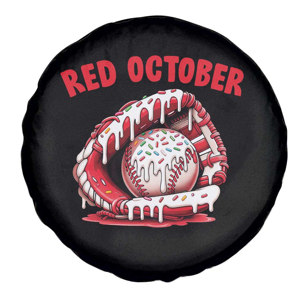 Red October Spare Tire Cover Baseball Drip Ice Cream Sprinkles Baseball Glove - Wonder Print Shop