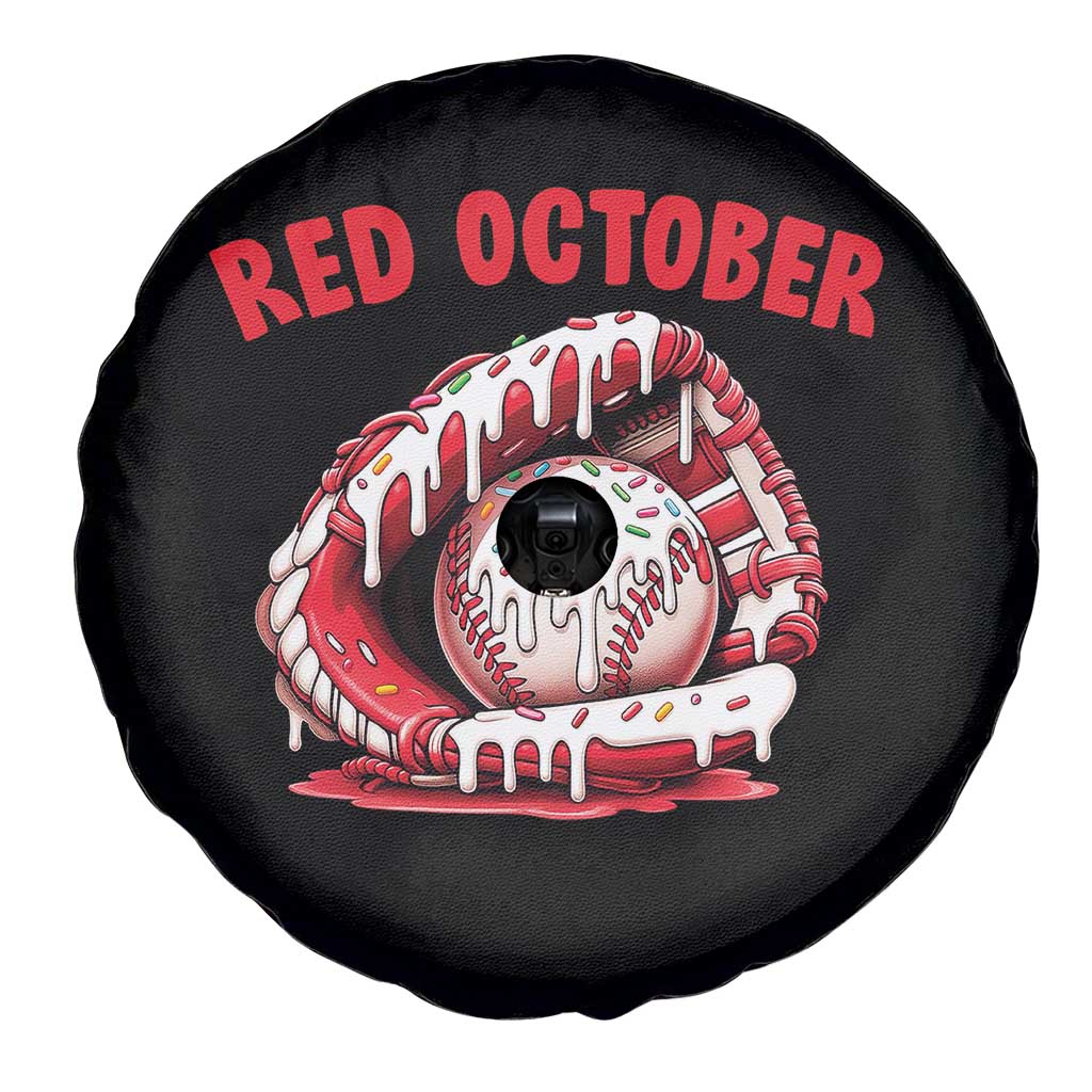 Red October Spare Tire Cover Baseball Drip Ice Cream Sprinkles Baseball Glove - Wonder Print Shop
