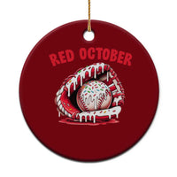 Red October Ceramic Ornament Baseball Drip Ice Cream Sprinkles Baseball Glove - Wonder Print Shop
