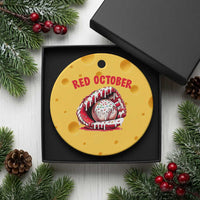 Red October Ceramic Ornament Baseball Drip Ice Cream Sprinkles Baseball Glove - Wonder Print Shop