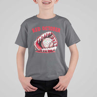 Red October T Shirt For Kid Baseball Drip Ice Cream Sprinkles Baseball Glove - Wonder Print Shop