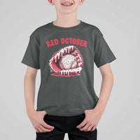 Red October T Shirt For Kid Baseball Drip Ice Cream Sprinkles Baseball Glove - Wonder Print Shop