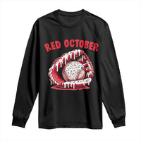 Red October Long Sleeve Shirt Baseball Drip Ice Cream Sprinkles Baseball Glove - Wonder Print Shop