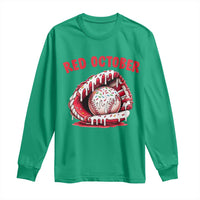 Red October Long Sleeve Shirt Baseball Drip Ice Cream Sprinkles Baseball Glove - Wonder Print Shop
