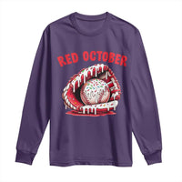 Red October Long Sleeve Shirt Baseball Drip Ice Cream Sprinkles Baseball Glove - Wonder Print Shop
