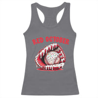 Red October Racerback Tank Top Baseball Drip Ice Cream Sprinkles Baseball Glove - Wonder Print Shop