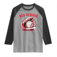 Red October Raglan Shirt Baseball Drip Ice Cream Sprinkles Baseball Glove - Wonder Print Shop