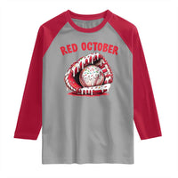 Red October Raglan Shirt Baseball Drip Ice Cream Sprinkles Baseball Glove - Wonder Print Shop